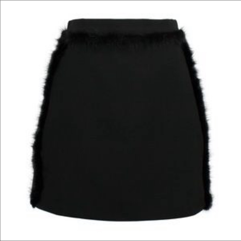 Black fur skirt